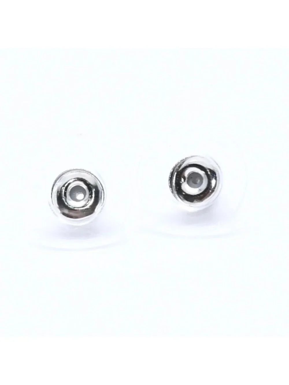 Chanel CC Logo Button Earrings 04 Camellia Clear Black White Resin